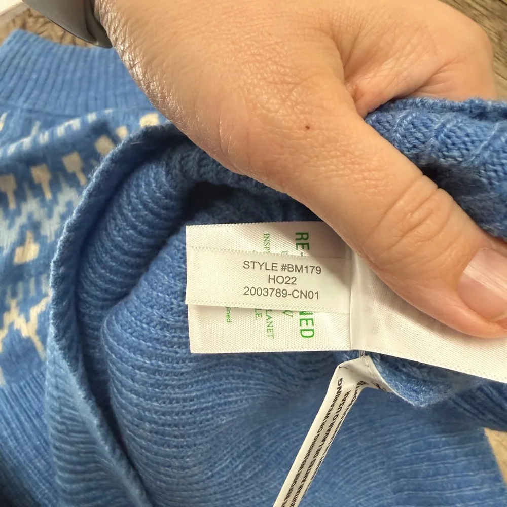 J.‎ Crew | Women's Lambs Wool Academia Fair Isle Mockneck Pullover Sweater small